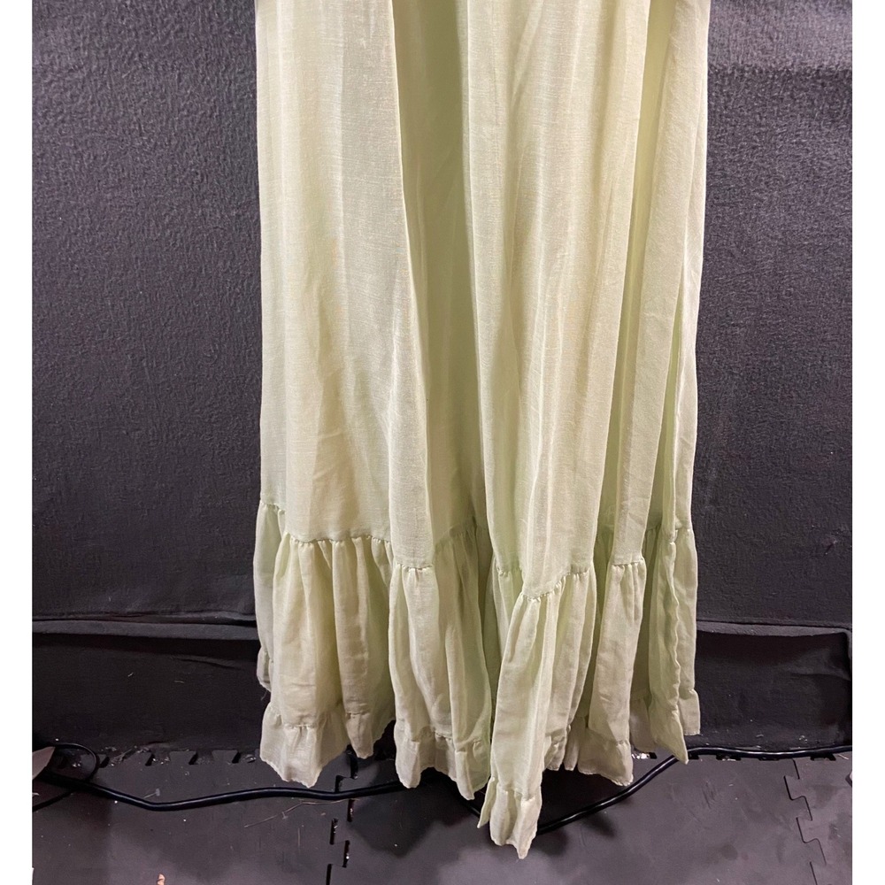 Gunne Sax by Jessica sage green Prairie Maxi Dress 70s Vintage Lace Cottage 11 - Picture 6 of 11